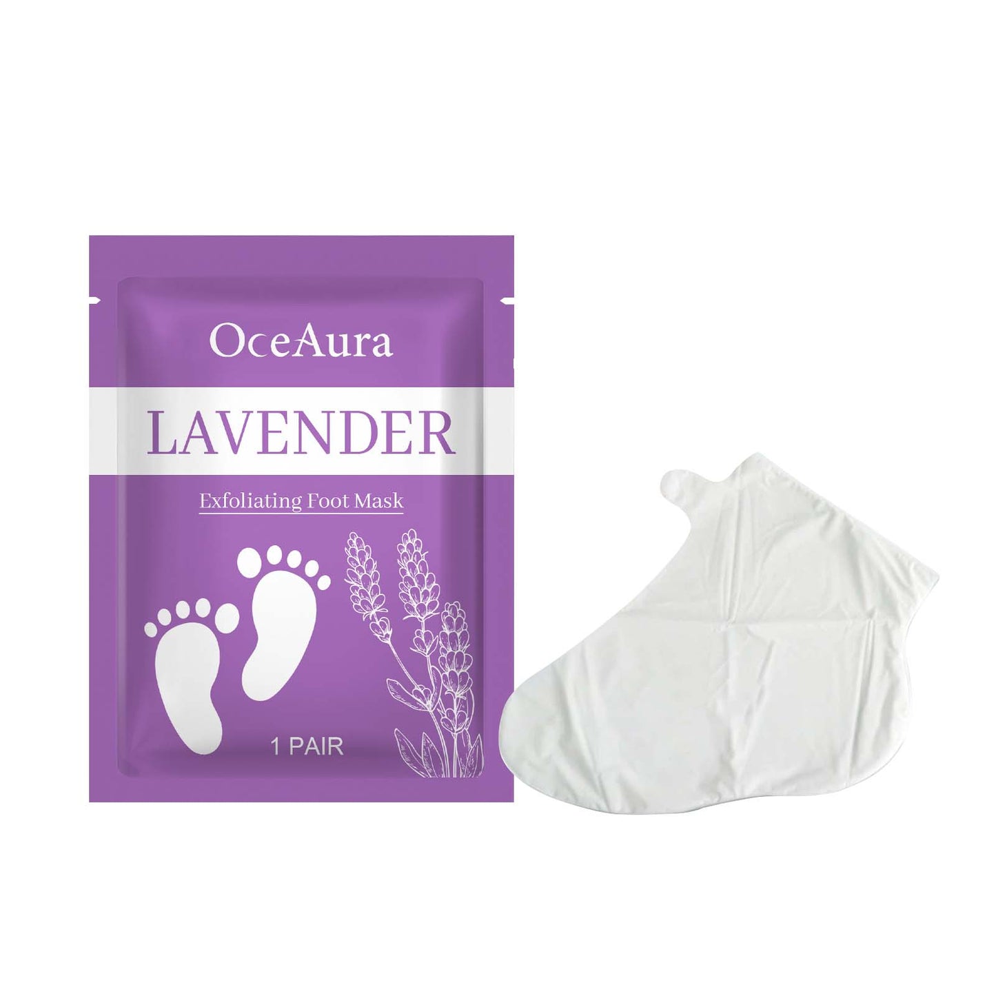 ✨ OceAura Lavender Exfoliating Foot Mask – Moisturizing & Smoothing Foot Care for Dry, Rough Heels & Soft-Looking Feet 🦶💜
