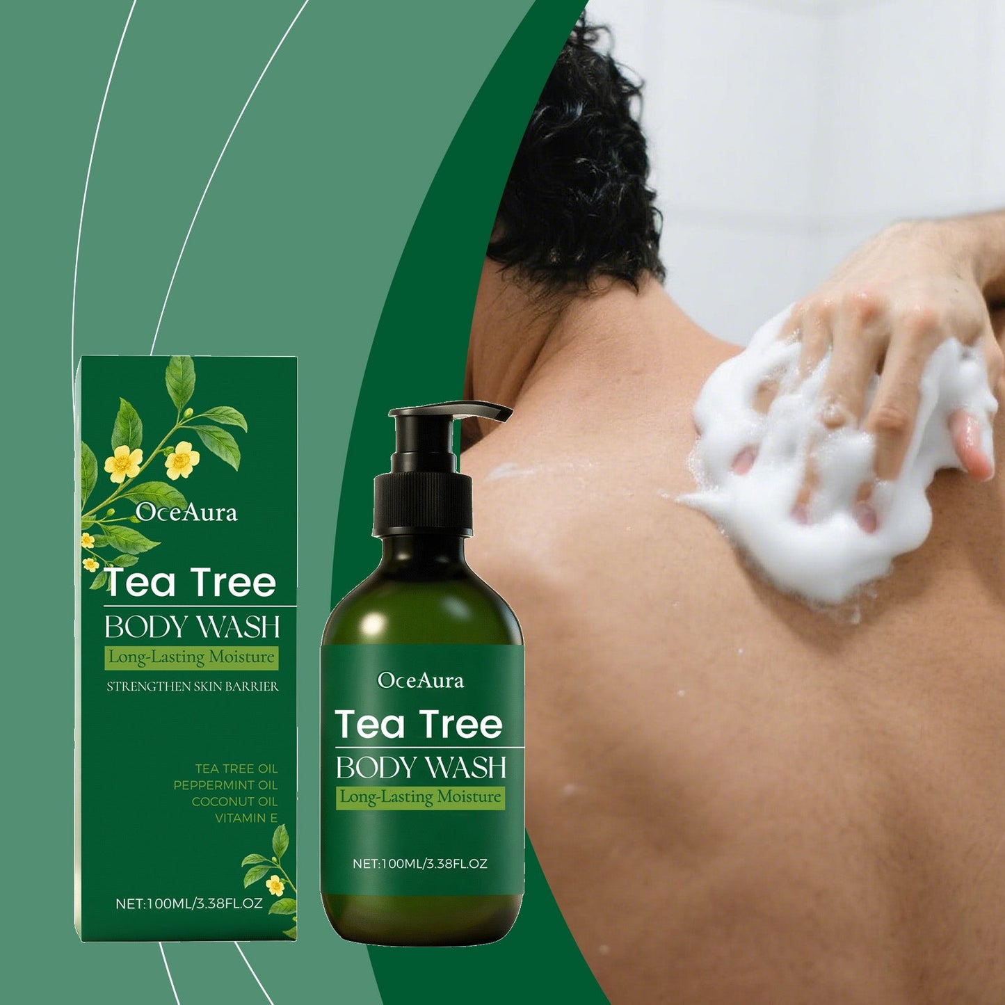 ✨ OceAura Tea Tree Body Wash – Long-Lasting Moisture Body Cleanser for Smooth, Refreshed & Healthy-Looking Skin 🌿
